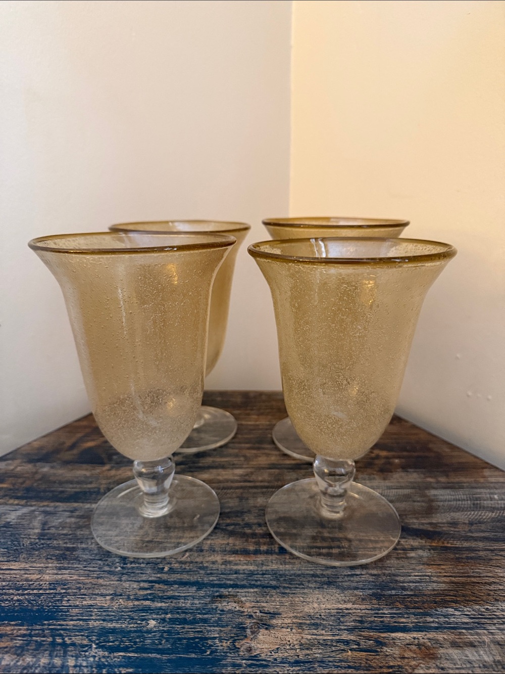 Artland Fizz Bubble Amber Large Wine Goblet Set - 4-Pack